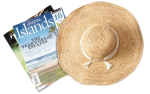 hat and magazine