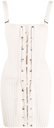 Shop Dion Lee lace-up knitted mini dress with Express Delivery - FARFETCH