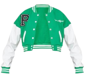 Plt Green Varsity Contrast Sleeve Bomber Jacket | PrettyLittleThing USA