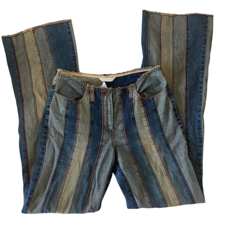 blue y2k striped pants