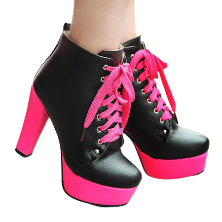 Pink and Black Heels