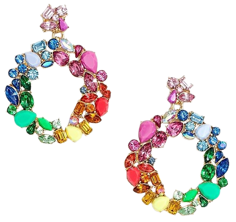 J.Crew Factory: Colorful wreath statement earring