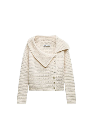 KNIT TOP WITH SIDE BUTTONS - Ecru | ZARA United States