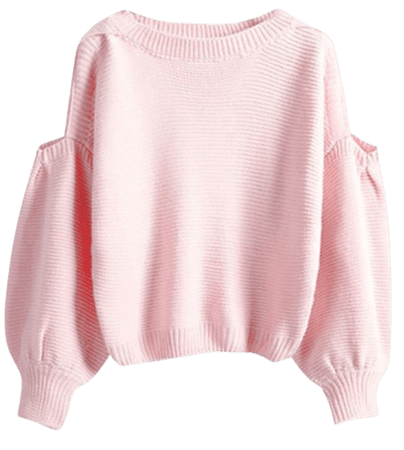 Pink Off The Shoulder Sweater Crop Top