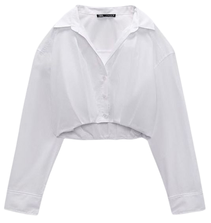 Zara| Cropped Poplin Shirt