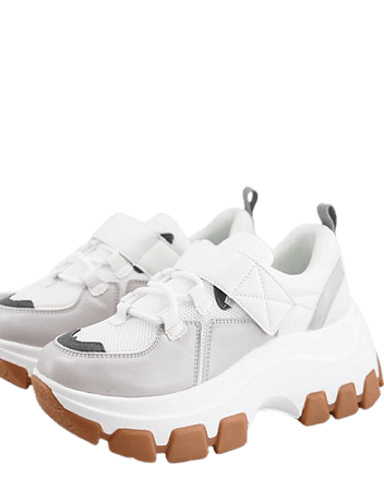 ASOS DESIGN Dannie chunky sporty sneakers in white | ASOS