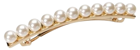 L. Erickson Pearl and Metal Long and Skinny Barrette