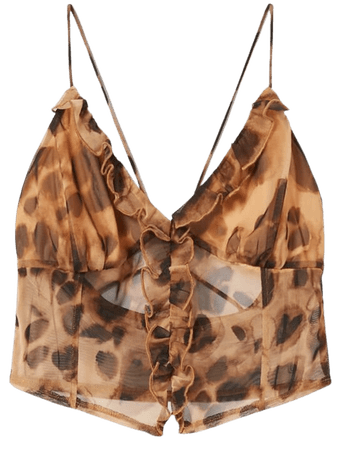 Leopard print strappy top - Tops and Bodies - Woman | Bershka