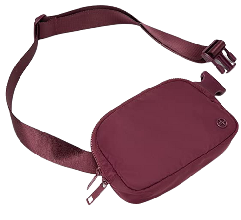Amazon.com | Pander Double Zipper Fanny Pack Nylon Everywhere Belt Bag, Fashion Waist Packs for Women Designer(Red Merlot, US) | Waist Packs