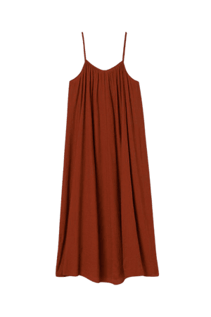 Wide-cut Long Dress - Brown - Ladies | H&M US