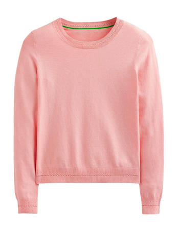 Catriona Cotton Crew Sweater - Peachskin | Boden US
