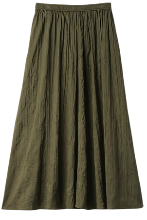Textured Crinkle Pull-On Midi Skirt | Gap