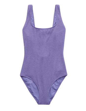 Aerie Crinkle Wide Strap Scoop One Piece Swimsuit
