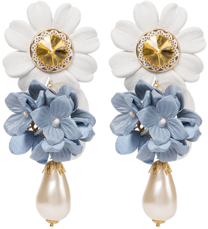 Dolce & Gabbana - Floral embellished clip-on earrings | Mytheresa