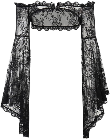 Goth Lace Sheer Bolero Shrugs for Evening Dresses Gothic Floral Bell Sleeve Renaissance Bolero Cardigans Crop Top at Amazon Women’s Clothing store