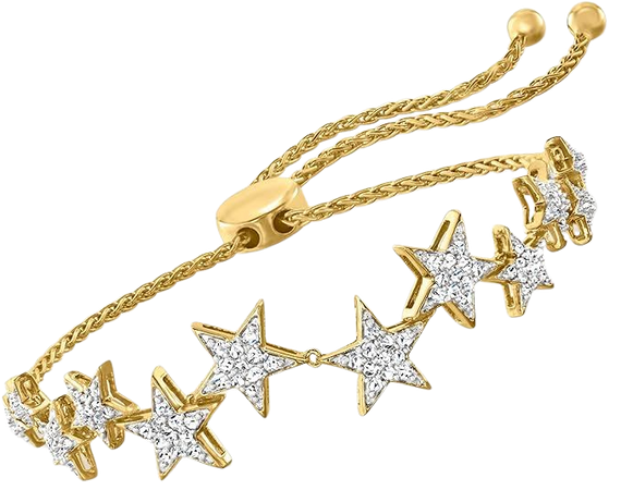 Amazon.com: Ross-Simons 0.50 ct. t.w. Diamond Star Bolo Bracelet in 18kt Gold Over Sterling: Clothing, Shoes & Jewelry