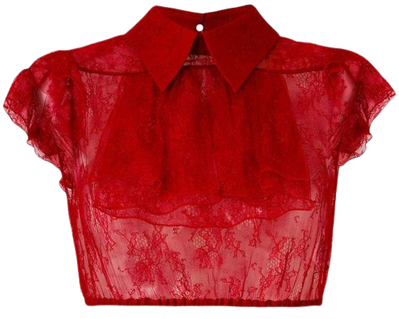 Nº21 cropped sheer shirt ($650) RED