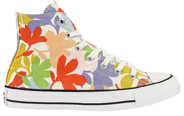 Converse Chuck Taylor All Star Garden Party All-Over Print Sneaker in Egret, Black, & White | REVOLVE