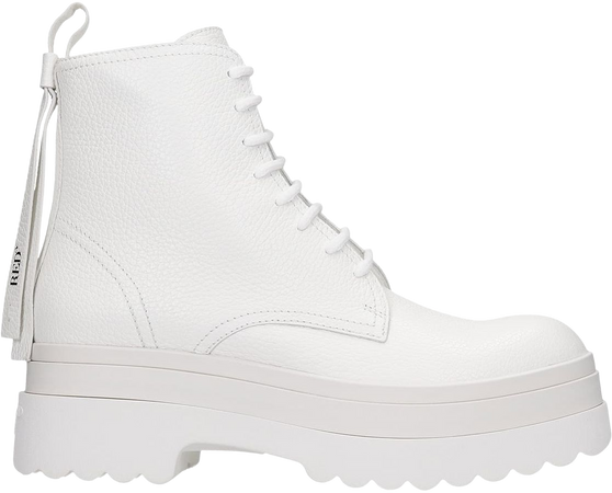 RED Valentino Combat Boots In White Leather