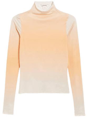 Long sleeve peach jersey top - Peach ombre - T-shirts - Monki WW