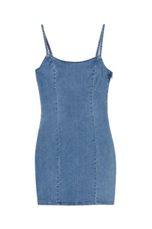 Fitted Denim Dress - Denim blue - Ladies | H&M US