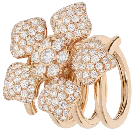 00 Customizable 3,37 Ct White Brilliant-Cut Diamond Helical Flower Pavè Spiral Ring For Sale at 1stDibs