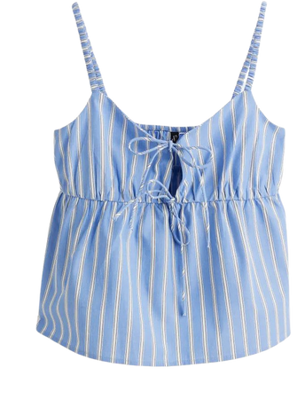 Tie-detail Camisole Top - Blue/striped - Ladies | H&M US