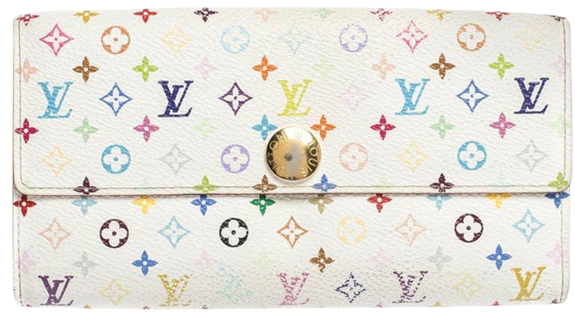 louis vuitton white multicolor sarah wallet with chain - Google Search