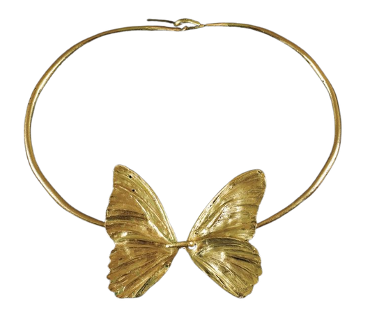 gold metal butterfly choker