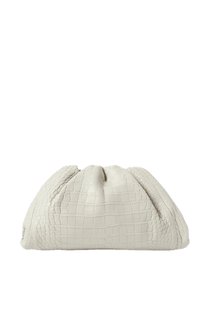White The Pouch large gathered alligator clutch | Bottega Veneta | NET-A-PORTER
