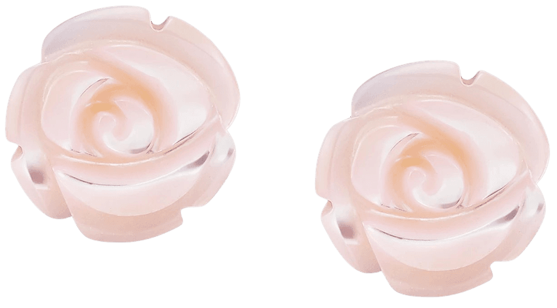 Macy's Pink Mother-of-Pearl Flower Stud Earrings in 10k Gold