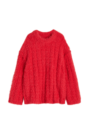 Fluffy Sweater - Red - Ladies | H&M US