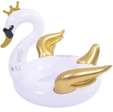 Google Express - Pool Central Inflatable White and Gold Sparkle and Shine Swan 45 inch Swimming Pool Float 32743711