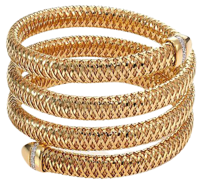 Roberto Coin Primavera Diamond & 18K Yellow Gold 4-Row Wrap Bracelet | SaksFifthAvenue