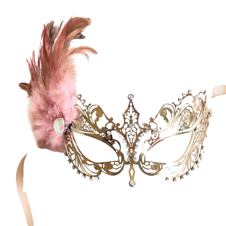 Light Pink Masquerade Mask Woman Pink Feather Masquerade | Etsy