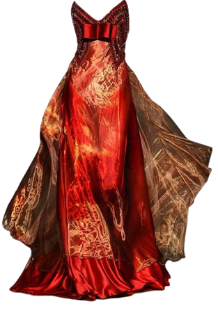 Red/Yellow/Orange 'Fire' Evening Gown