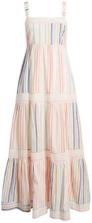 Banjanan Daniella Stripe Cotton Voile Maxi Dress | Nordstrom