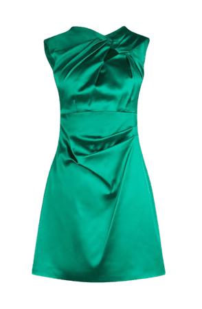 Italian Structured Satin Knot A Line Dress | Karen Millen