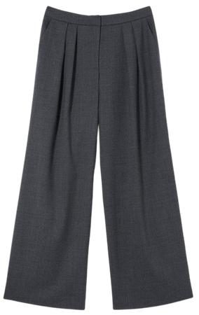 Premium Wool Flannel Pleat Detail Pants | Karen Millen