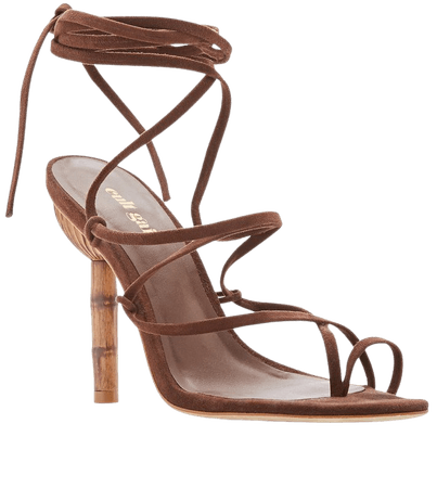 Adina Wrap-Tie Bamboo Leather Sandals by Cult Gaia | Moda Operandi