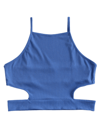 [36% OFF] [NEW] 2020 ZAFUL Ribbed Cutout Crop Camisole In BLUE | ZAFUL blue