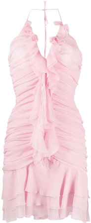 Blumarine, ruched sleeveless mini dress