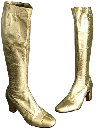 60s gold gogo boots