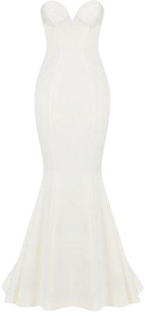 Clothing : Bridal : 'Giselle' Ivory Satin Strapless Bridal Gown