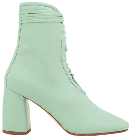 BellaDonna Mint Green Nappa Leather Designer Boot with Lambskin Leather Lining