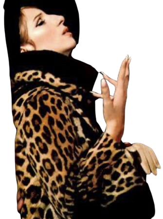 Barbra Streisand leopard coat