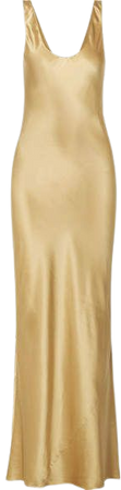 Bazile Silk-satin Maxi Dress - Gold