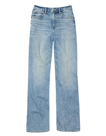 AE Strigid Curvy Super High-Waisted Baggy Straight Embellished Jean