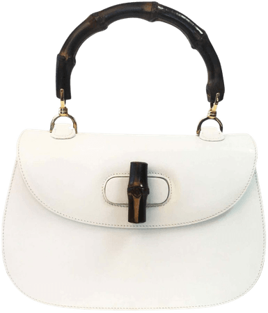 Rare 1960s Gucci White Leather and Bamboo Purse at 1stDibs
