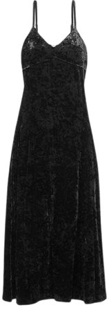 Crushed-velvet Maxi Dress - Black